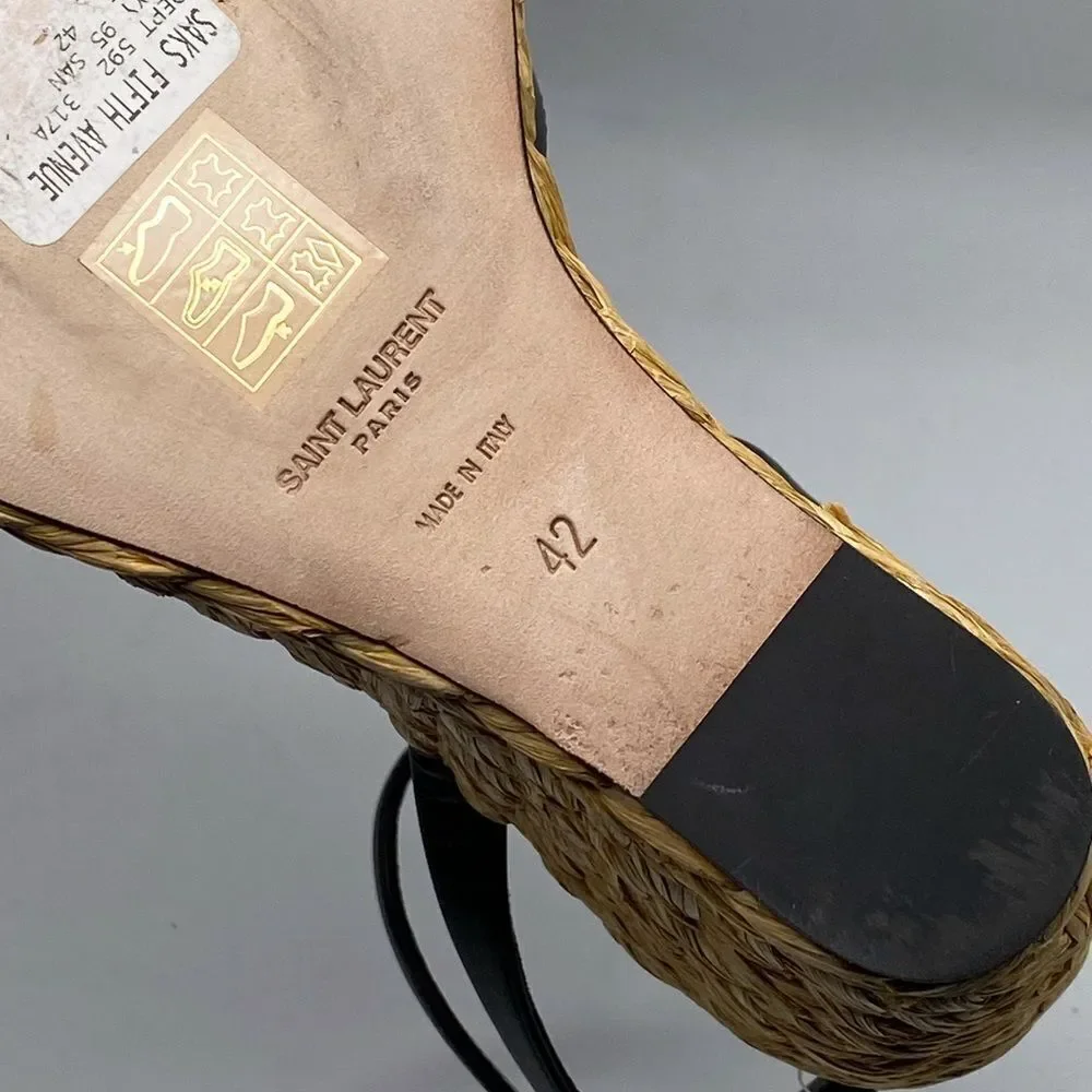 Saint Laurent Paloma 95 leather espadrille wedge sandals size 42 - Picture 16 of 16